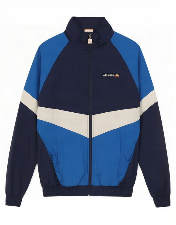 Ellesse Mens Tracksuit Top Jacket Small Navy Blue Colourblock Polyester