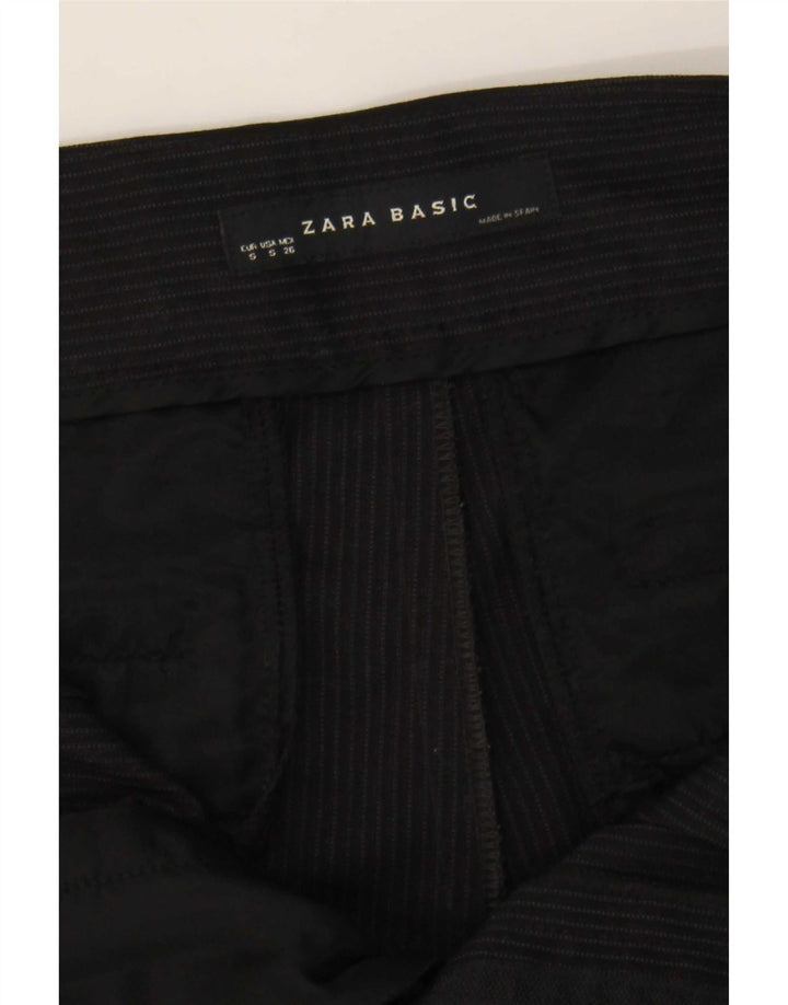 Pantaloni Capri con pegging da donna Zara piccoli W26 L18 gessati neri