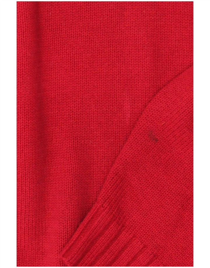 Massimo Dutti Maglione da uomo con zip e collo XL in cotone rosso