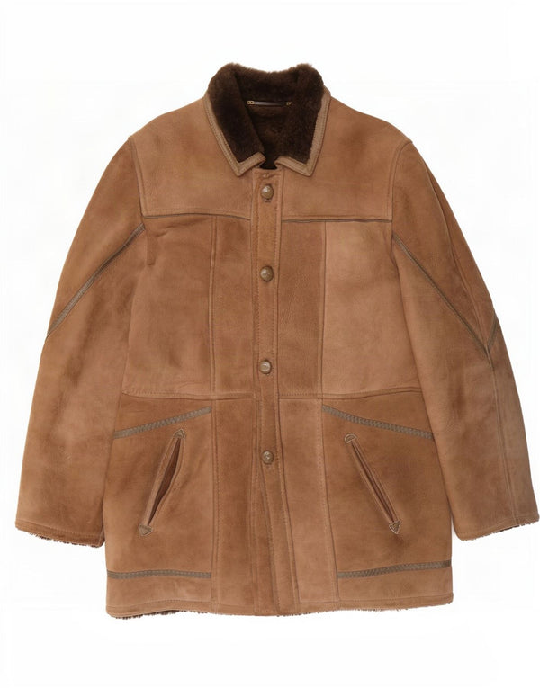 Giubbotto in shearling vintage da uomo IT 48 Marrone medio