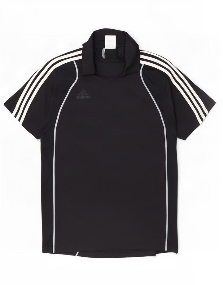 Polo Adidas Clima 365 da uomo grande in poliestere nero