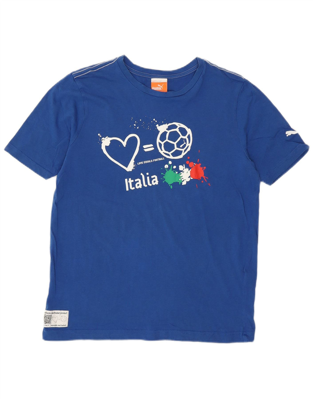 T-shirt grafica PUMA bambino Italia Top 13-14 anni in cotone blu