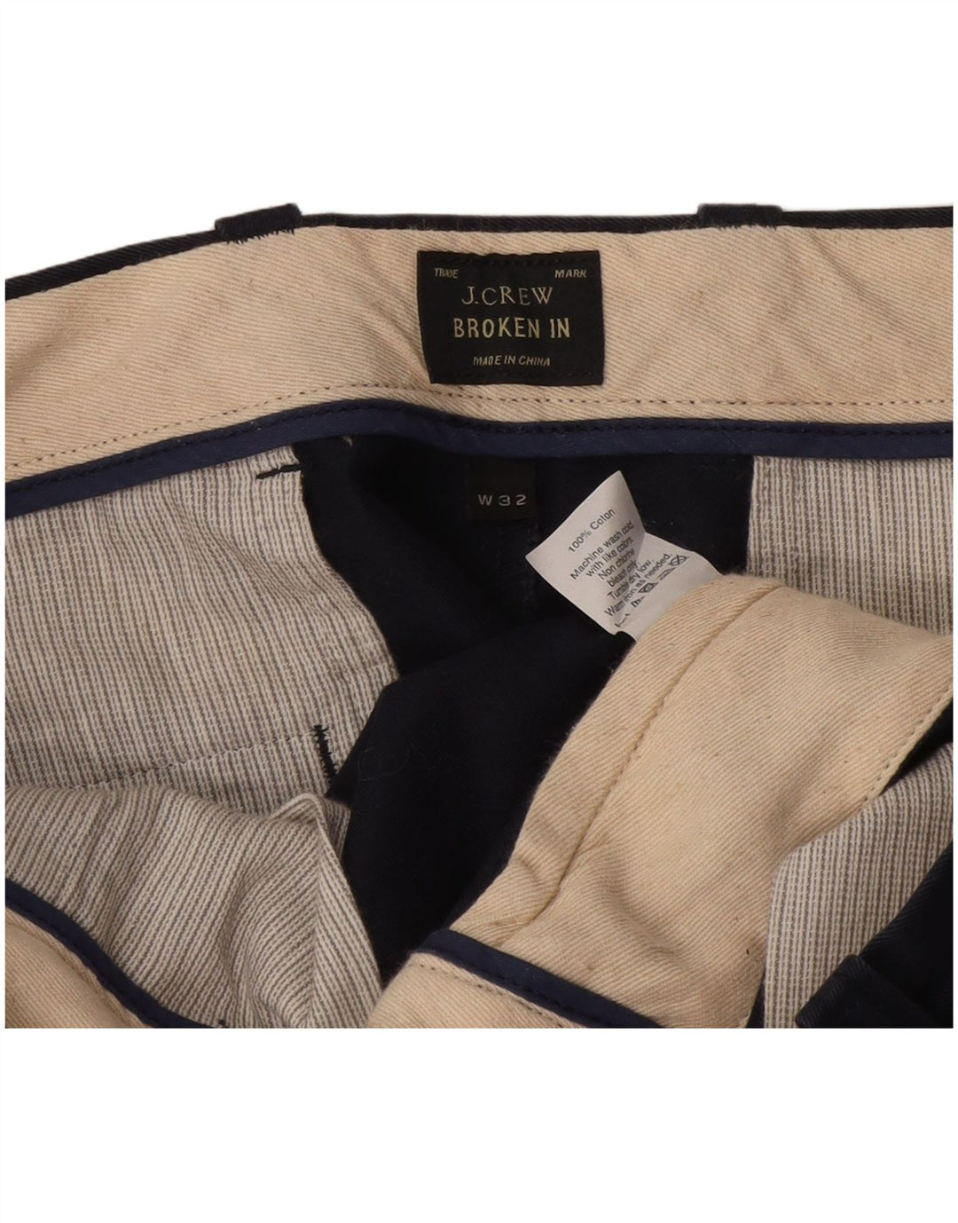Pantaloncini chino rotti da uomo J. Crew W32 cotone blu navy medio