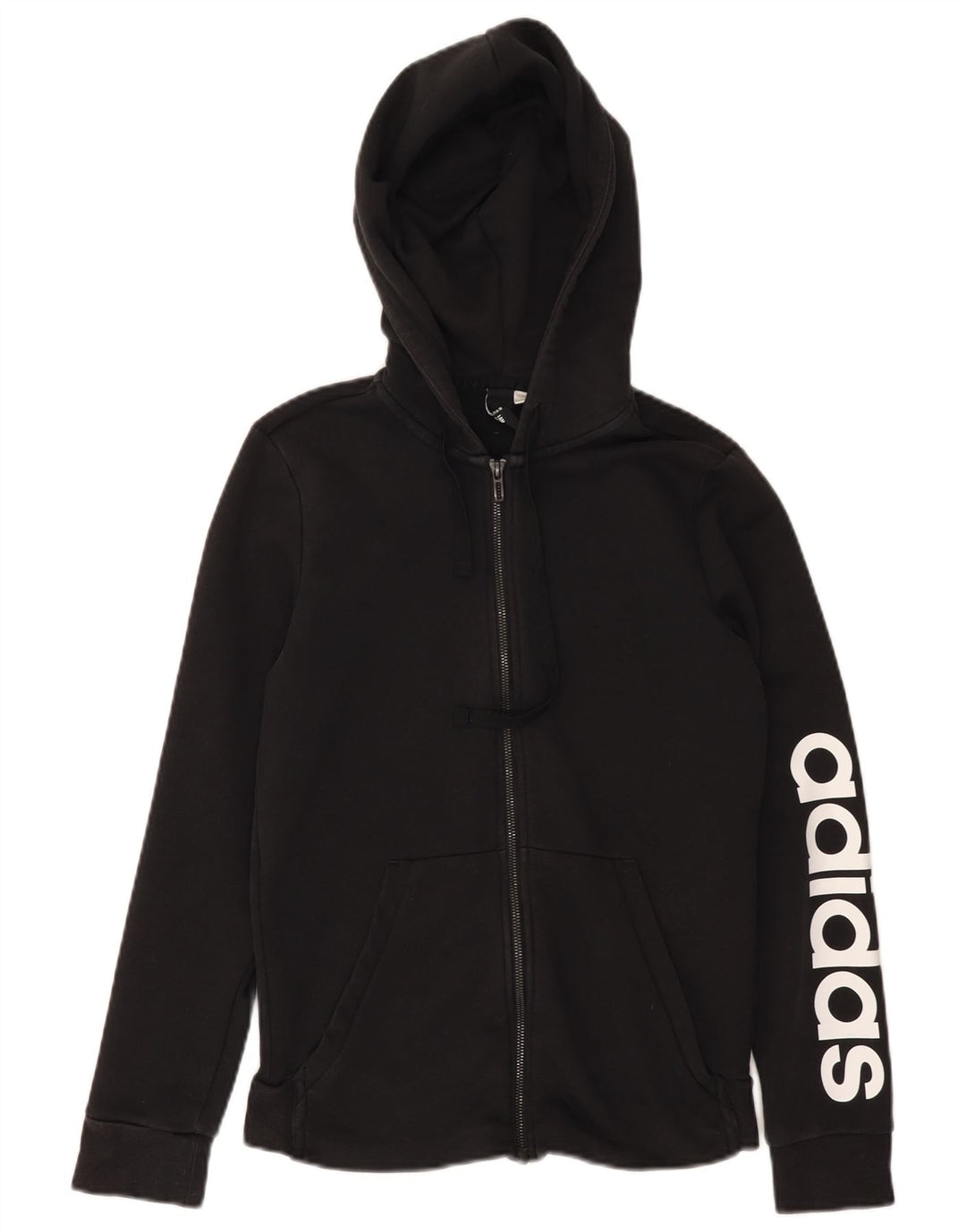 Maglione con cappuccio e zip grafica da donna ADIDAS UK 12 medio nero