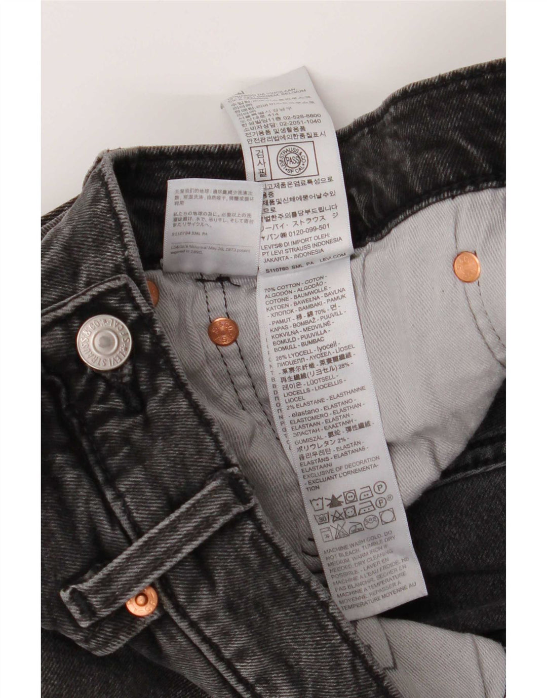 Levi's Uomo 514 Jeans dritti W34 L30 Cotone grigio