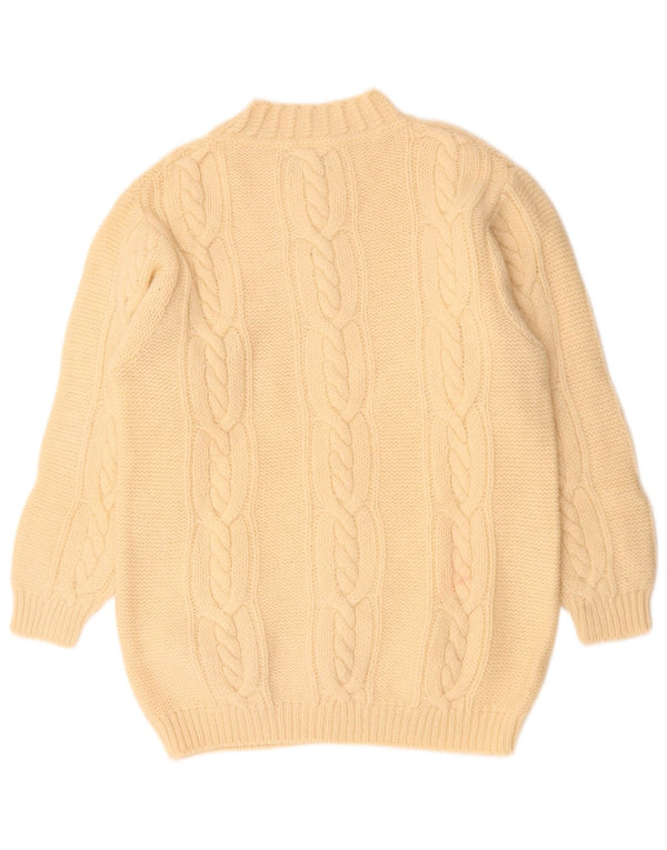 Maglione da donna Benetton con collo alto, UK 14, grande, in lana bianca