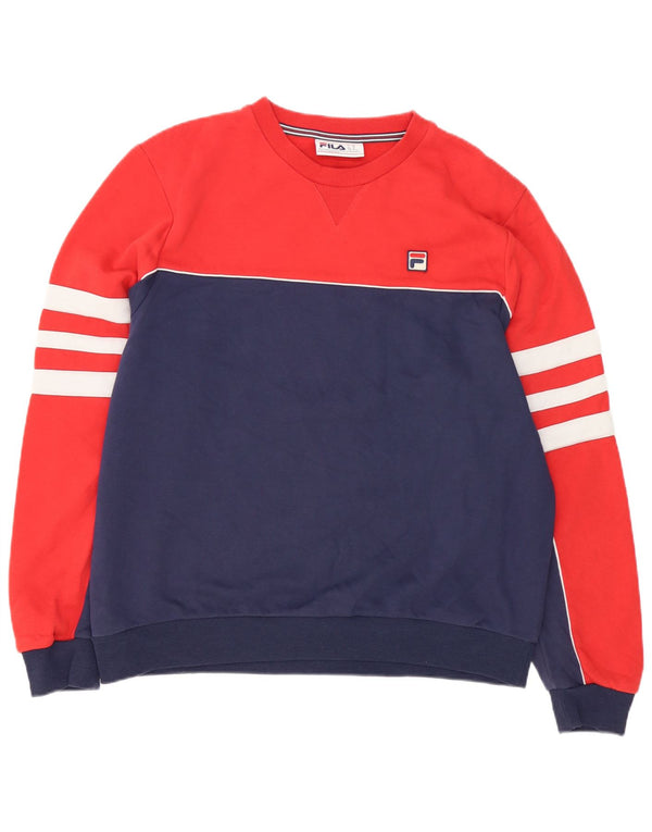 Felpa da uomo Fila Jumper XL Rosso Colourblock in cotone