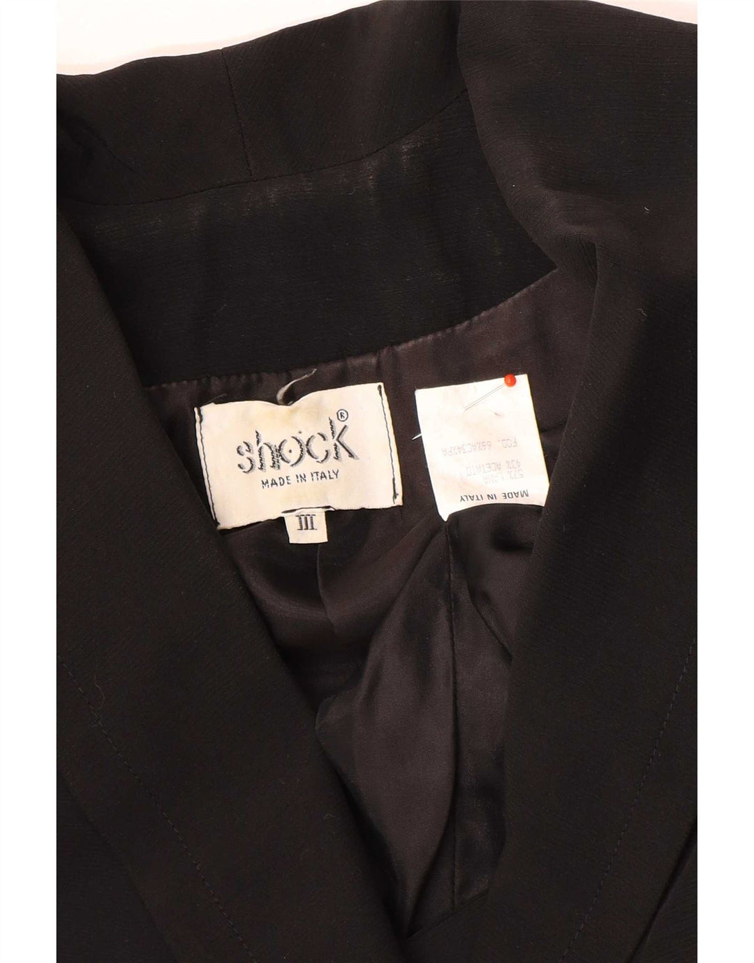 Giacca blazer doppiopetto vintage da donna UK 14 lana nera media