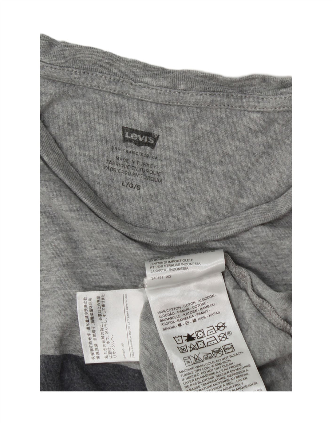 T-shirt grafica da uomo Levi's Top grande in cotone chiazzato grigio