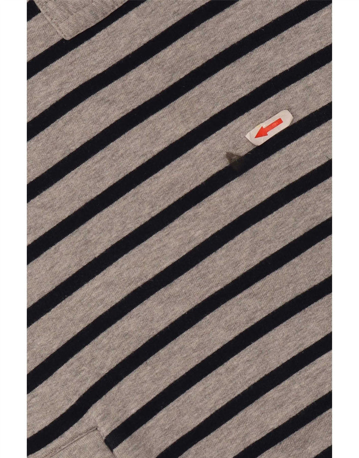Tommy Hilfiger Uomo Felpa con collo con zip Maglione Grande Cotone a righe grigie