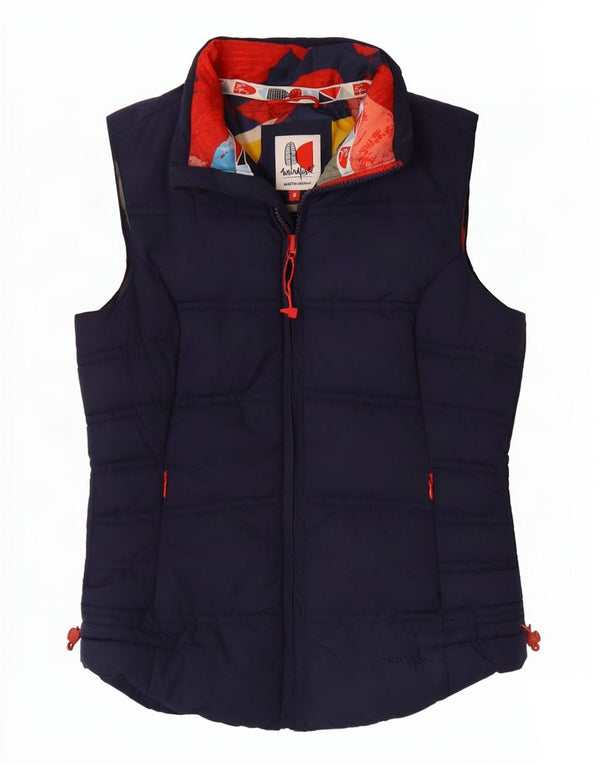 Gilet imbottito da donna Weird Fish UK 8 piccolo poliestere blu navy