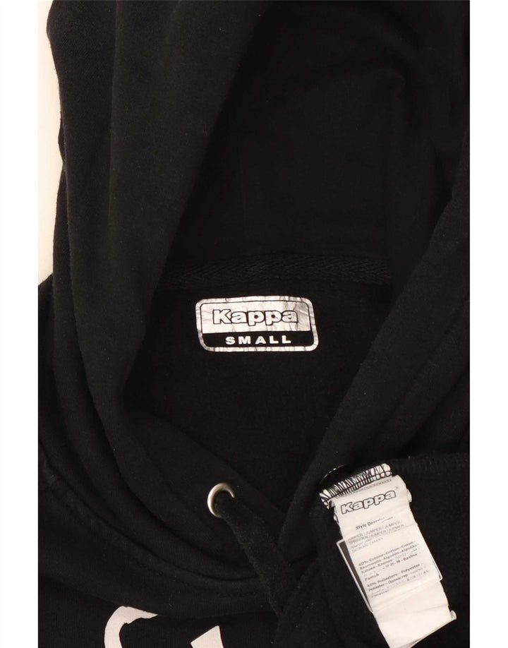 Maglione con cappuccio grafico da uomo Kappa piccolo in cotone nero