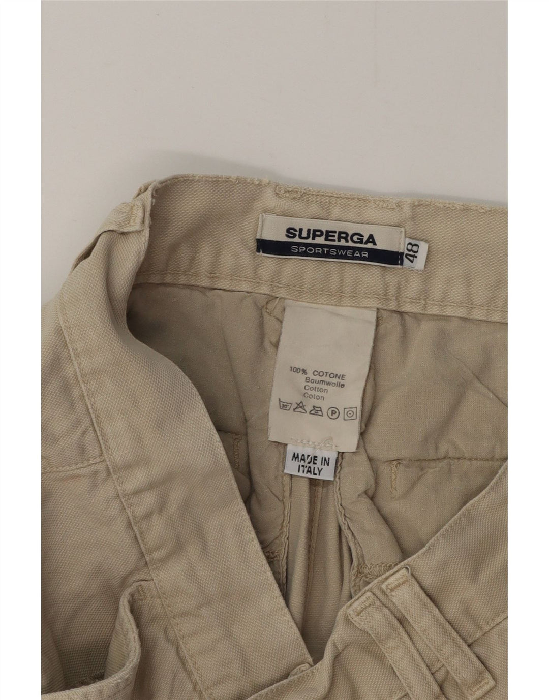 Pantaloncini cargo da uomo SUPERGA IT 48 Medium W32 Cotone beige