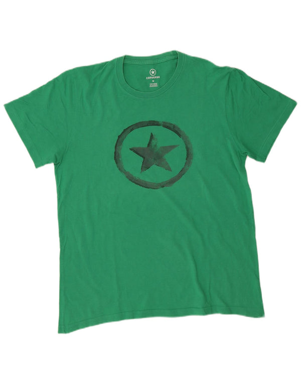 T-shirt grafica da uomo Converse Top in cotone verde medio