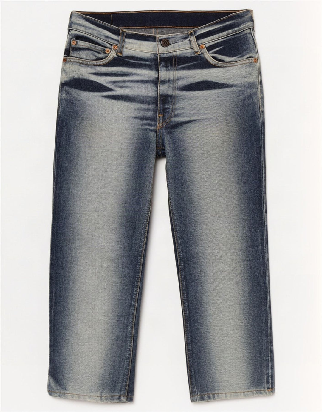Levi's Uomo 661 Capri Jeans W32 L22 Blu Navy Colorblock