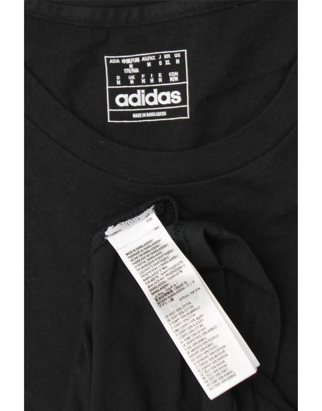 T-shirt Adidas da uomo Top media in cotone nero