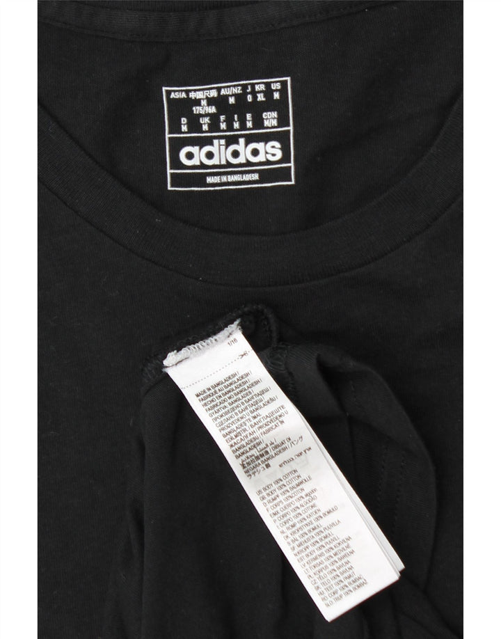 T-shirt Adidas da uomo Top media in cotone nero