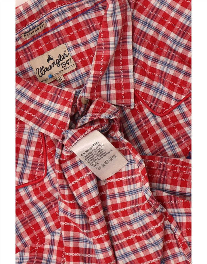 Camicia Wrangler da uomo vestibilità regolare XL in cotone a quadri rossi