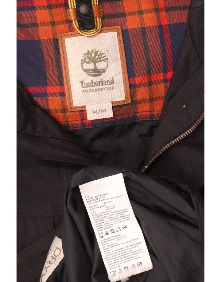Giacca a vento con cappuccio da uomo Timberland UK 38 nylon nero medio