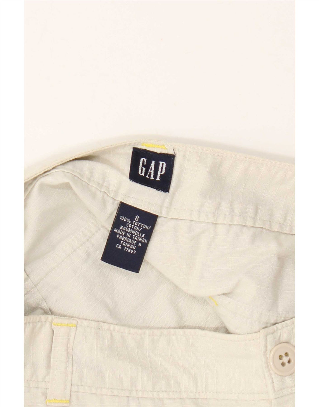 Pantaloncini chino da donna Gap US 8 medi W28 in cotone a quadri beige