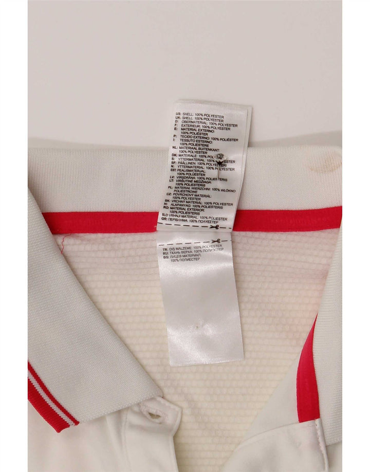 Polo Adidas da donna UK 14 Medium White Colourblock in poliestere
