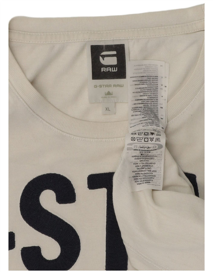 T-shirt grafica da uomo G-Star Top XL in cotone bianco