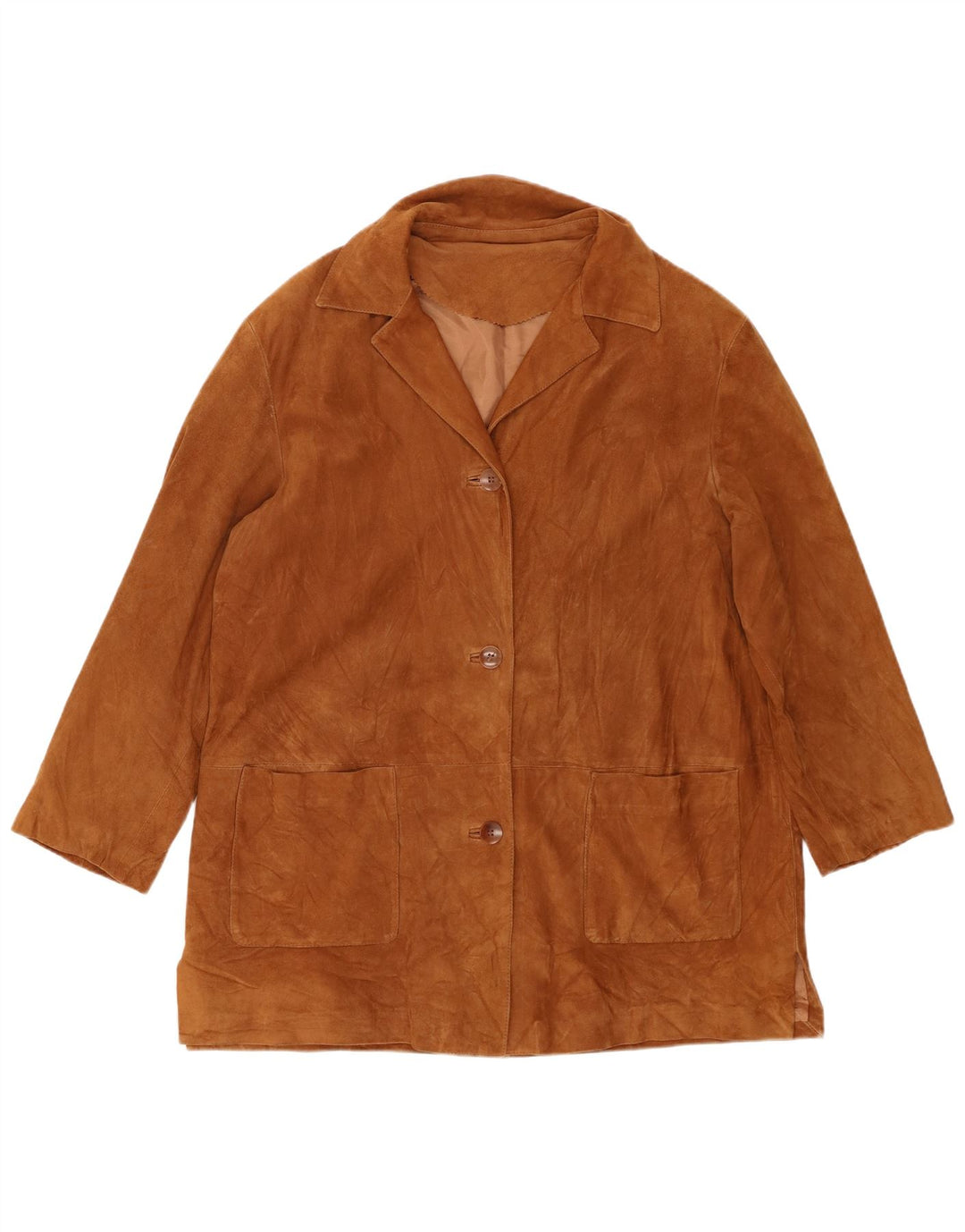 Soprabito in pelle scamosciata da donna Diletta Lelli UK 20 2XL Pelle marrone