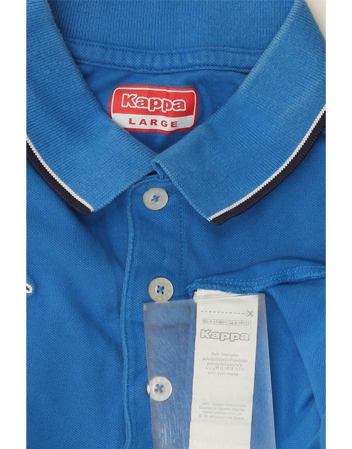 Polo Kappa Uomo Large in cotone a righe blu