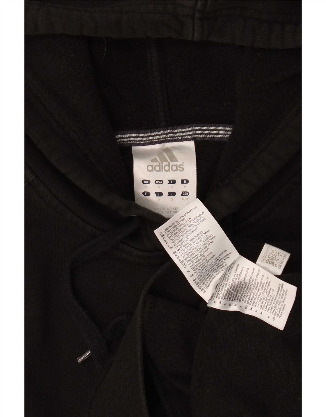 Felpa con cappuccio da uomo Adidas Medium in cotone nero