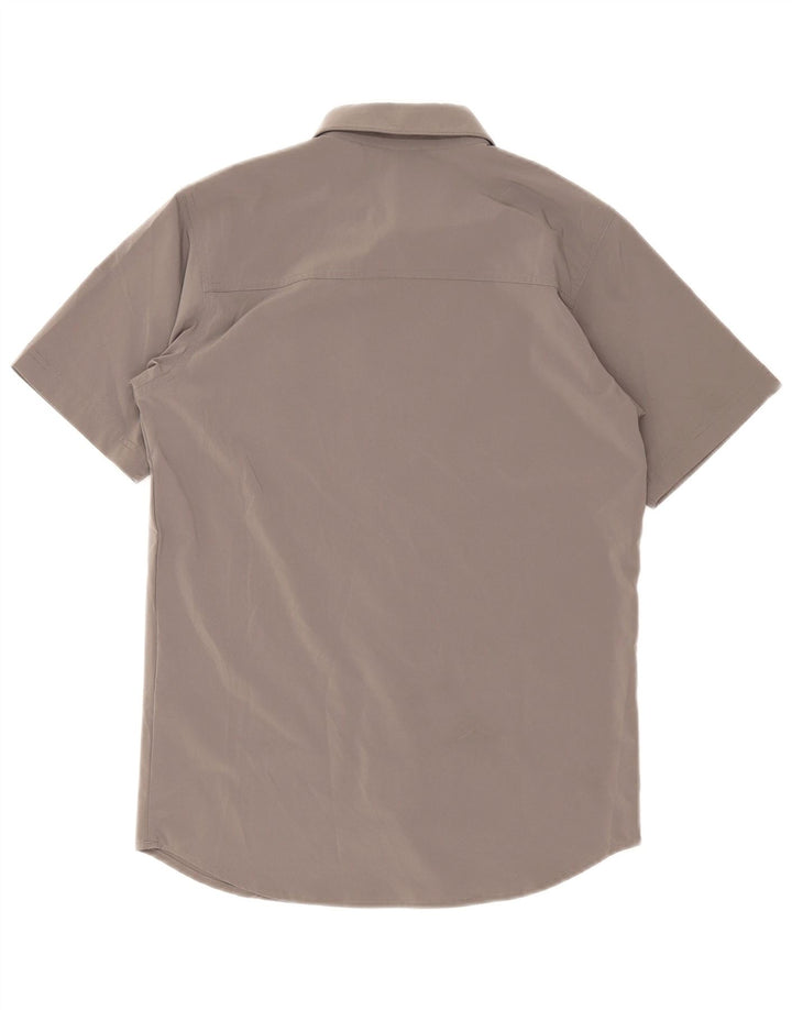 Camicia a maniche corte da uomo Columbia Small in poliestere grigio