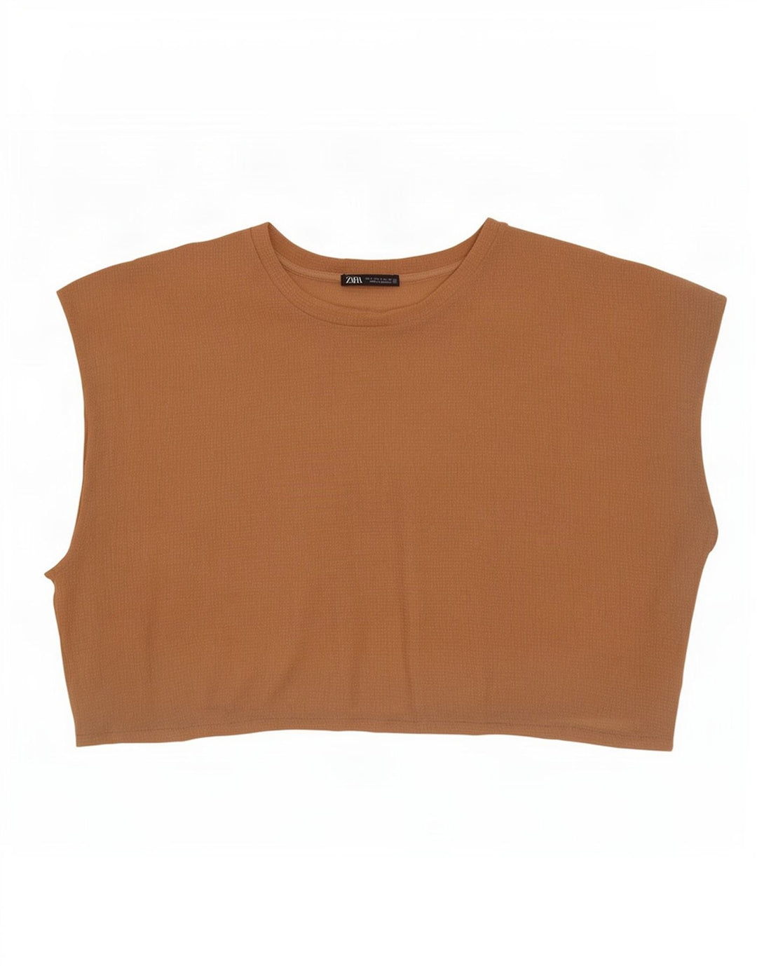 Camicetta oversize senza maniche corta da donna Zara UK 10 piccola Beige