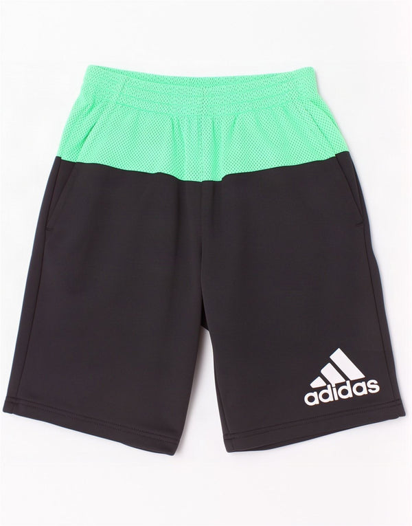 Pantaloncini sportivi Adidas da ragazzo con grafica 11-12 anni in poliestere color block nero
