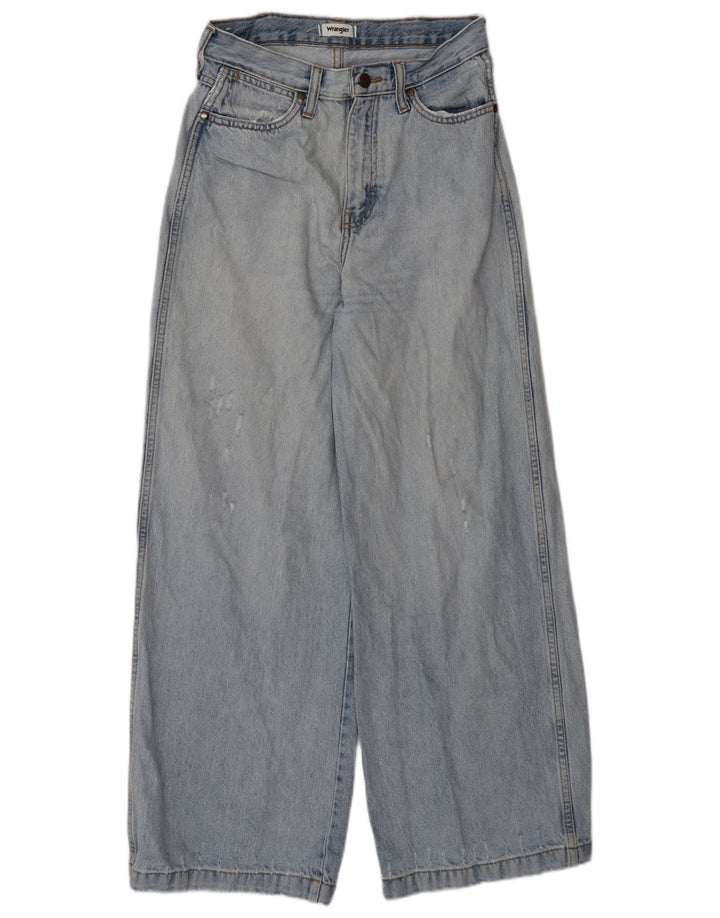WRANGLER Mens Distressed Wide Leg Jeans W27 L29 Blue Cotton