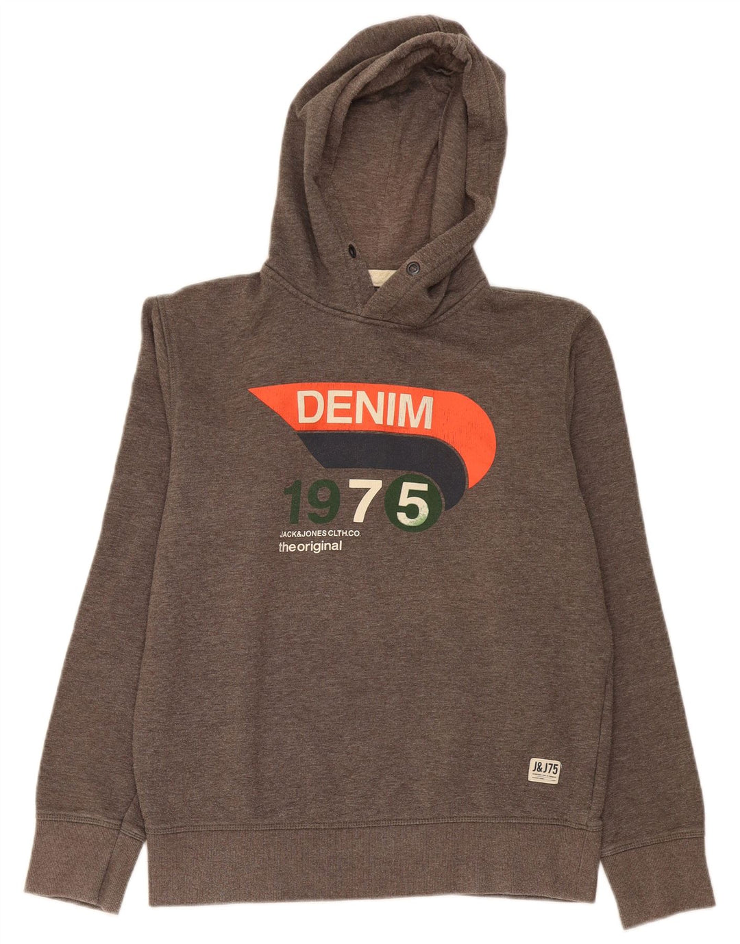 Jack & Jones Felpa con cappuccio grafica da uomo grande grigia