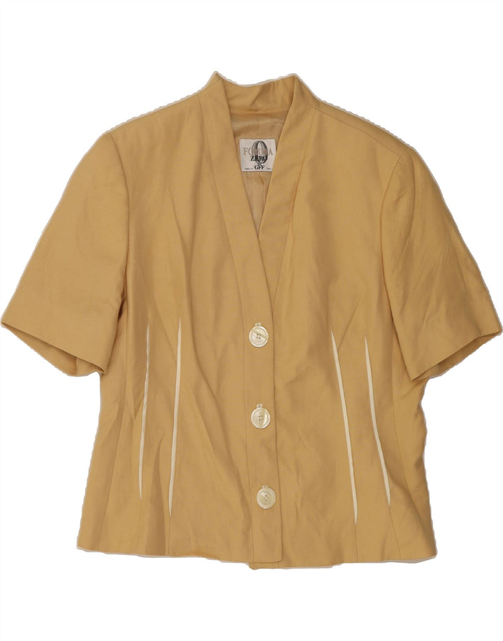 GIANFRANCO FERRE Womens Short Sleeve Blazer Jacket UK 16 Large Beige Vintage Gianfranco Ferre and Second-Hand Gianfranco Ferre from Messina Hembry 
