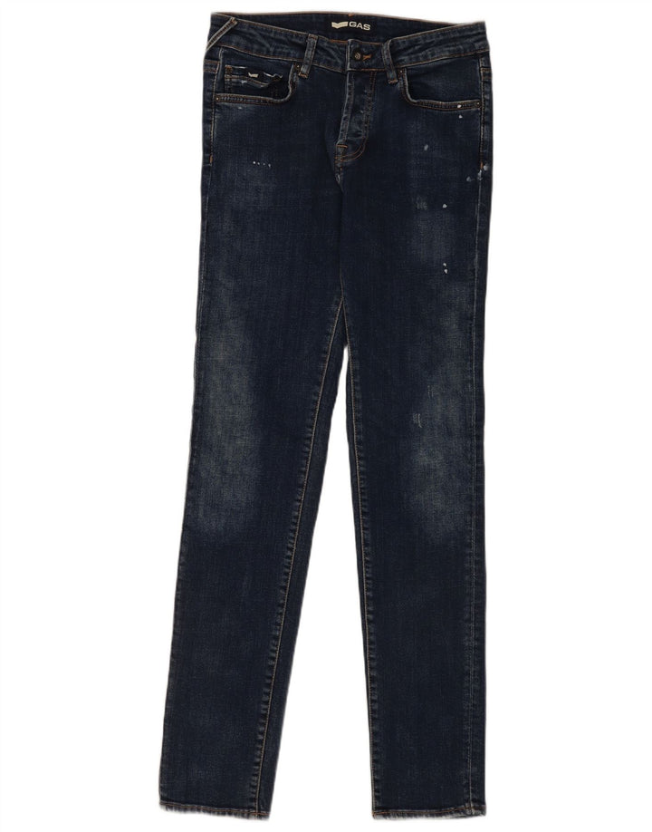 Jeans slim effetto consumato da uomo Gas W29 L34 cotone blu navy