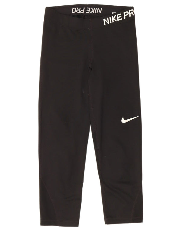Leggings grafici Nike Capri da donna UK 8 piccoli poliestere nero