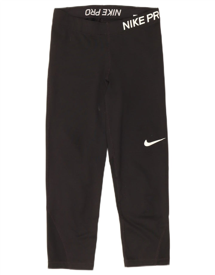 Leggings grafici Nike Capri da donna UK 8 piccoli poliestere nero