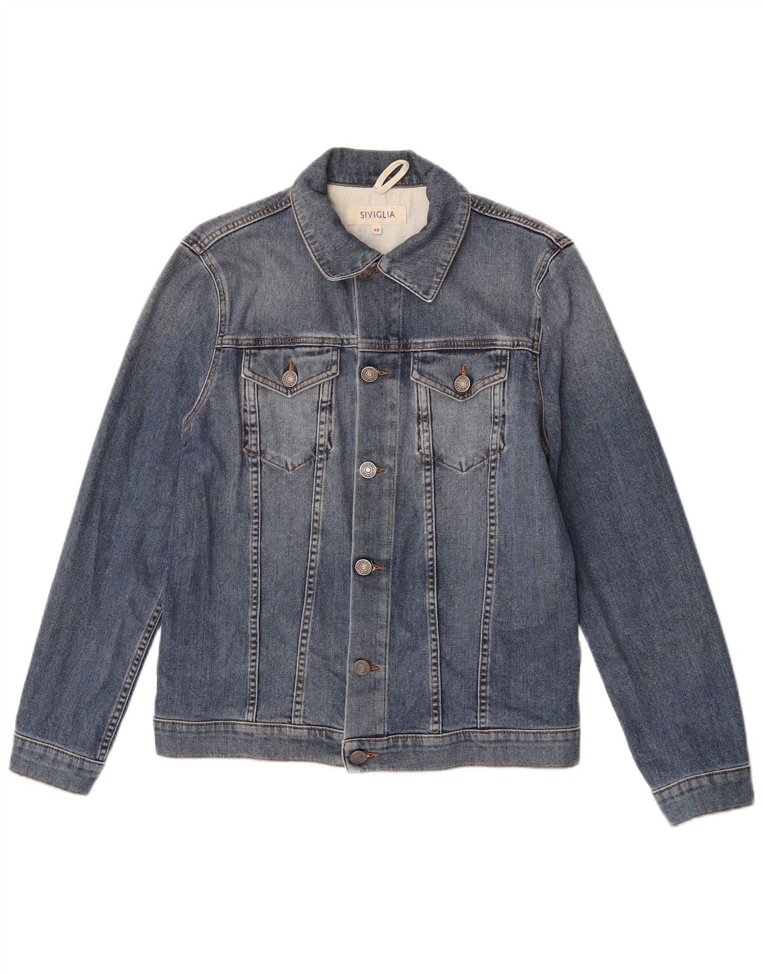 SIVIGLIA Giubbotto Jeans Uomo IT 48 Blu Medio Cotone