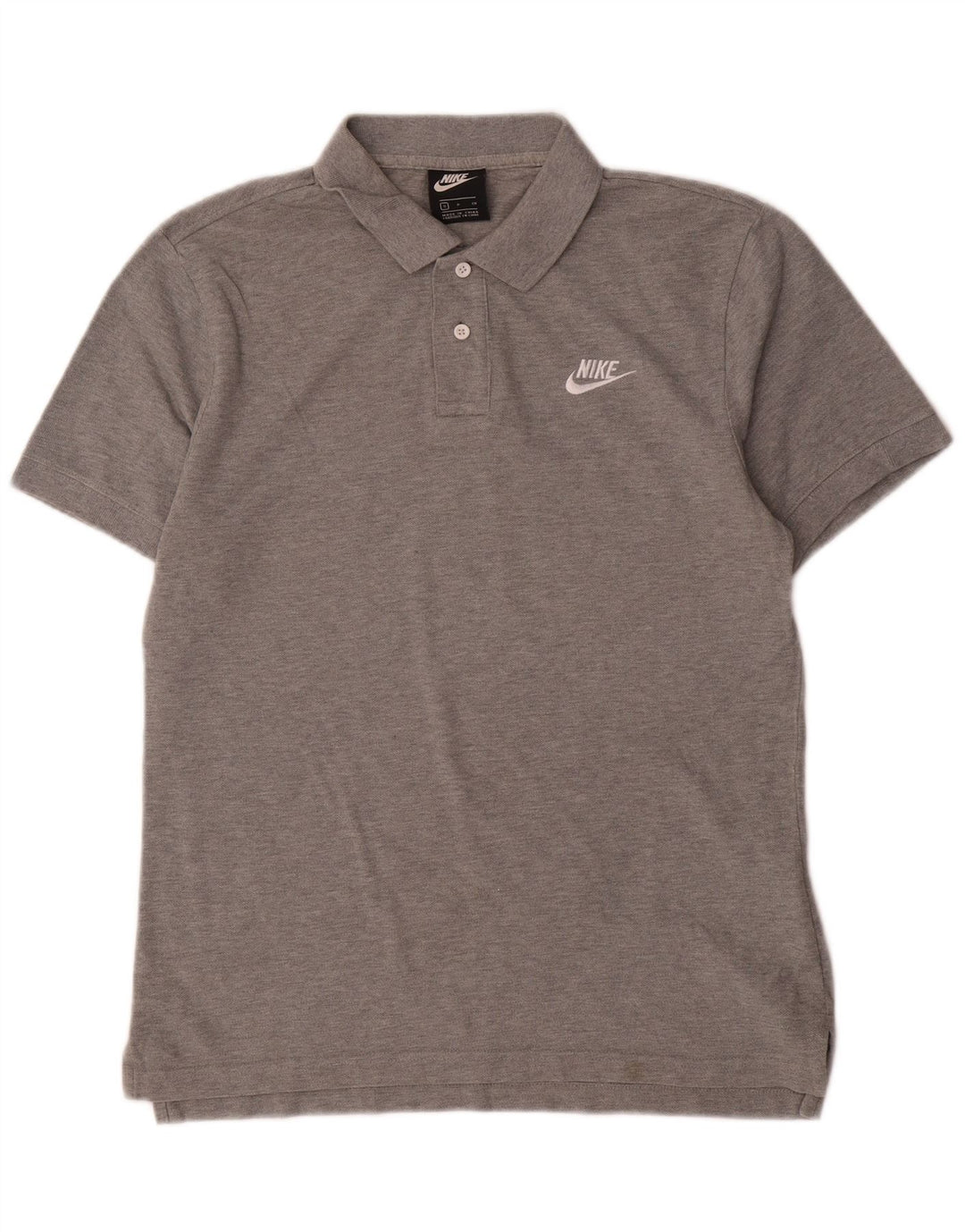 Polo Nike da uomo a maniche corte, vestibilità regolare, piccola, in cotone grigio