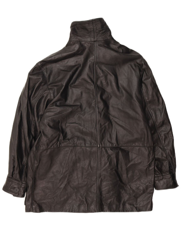 Giacca in pelle vintage da uomo UK 40 grande in pelle nera