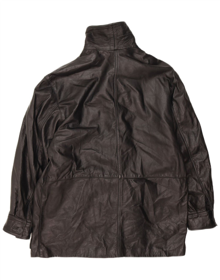 Giacca in pelle vintage da uomo UK 40 grande in pelle nera