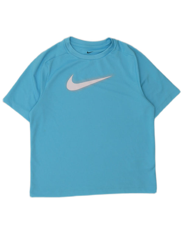 T-shirt grafica Nike da ragazzo Dri Fit Top 12-13 anni Large Blu in poliestere