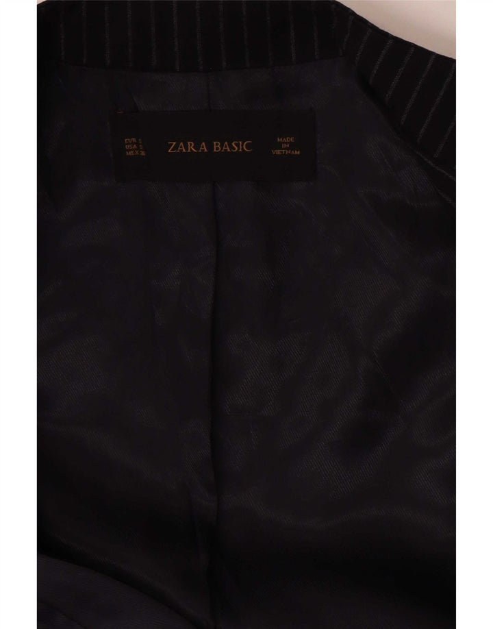 Giacca blazer aperta da donna Zara UK 8 piccola gessata blu navy