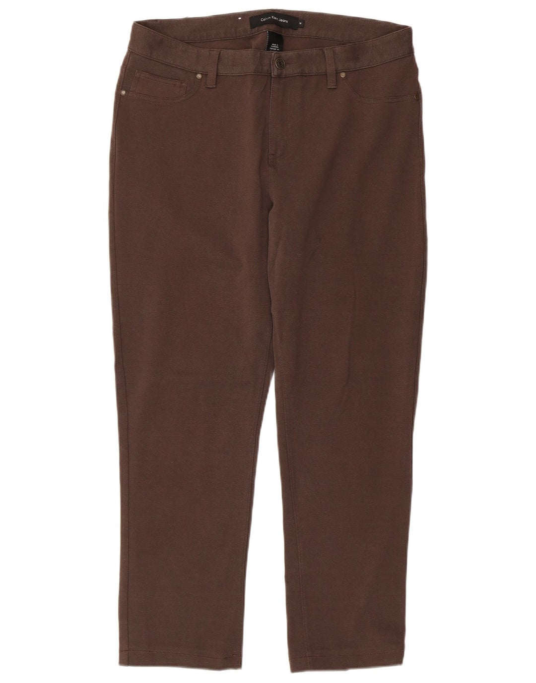 CALVIN KLEIN Pantaloni casual dritti da donna US 14 XL W36 L27 Cotone marrone