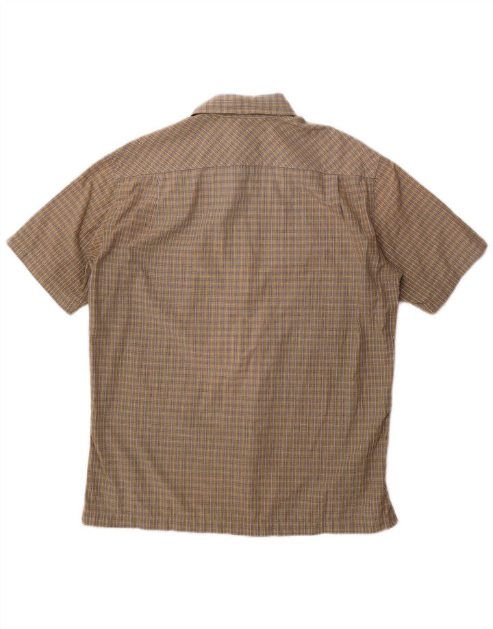 Camicia a maniche corte da uomo Think Pink a quadri beige medio
