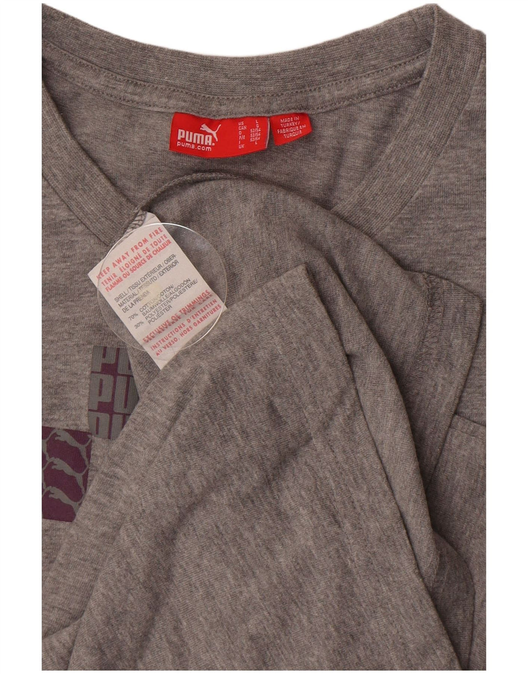 Puma T-shirt grafica da uomo Top grande in cotone chiazzato grigio