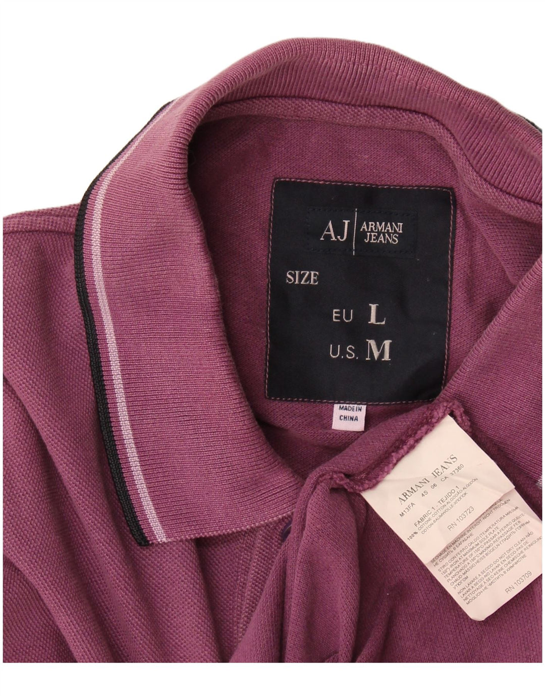 Polo Armani Jeans da uomo in cotone marrone medio