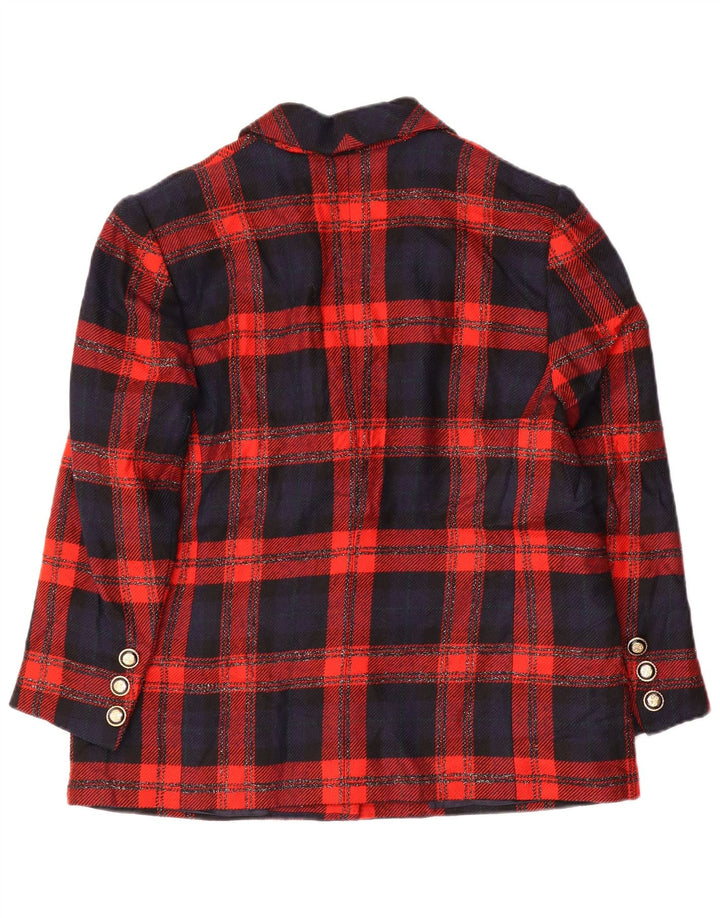 Giacca blazer da donna a 2 bottoni Graziella UK 16 grande quadretto rosso