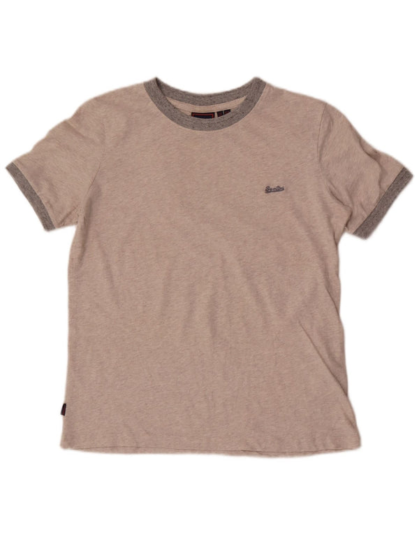 T-shirt da donna Superdry Top UK 8 Small in cotone grigio